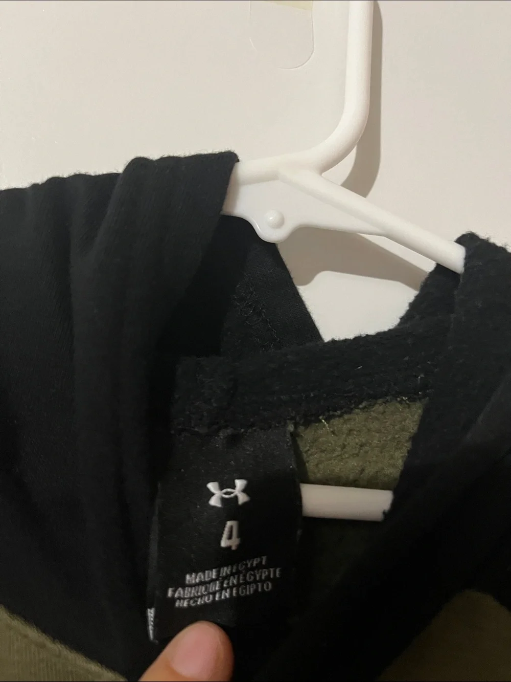 Under Armour Olive Green and Black Logo Pullover Hoodie